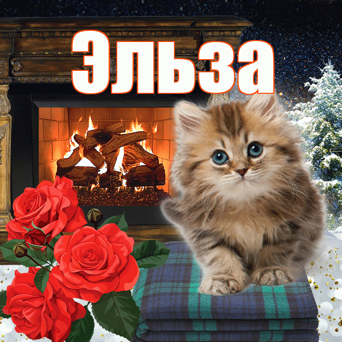 Эльза! Доброго зимнего вечера! Красивая открытка Эльзе!