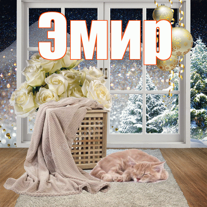 Эмир! Доброго зимнего вечера! Красивая открытка Эмиру!