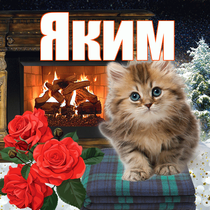 Яким! Доброго зимнего вечера! Красивая открытка Якиму!