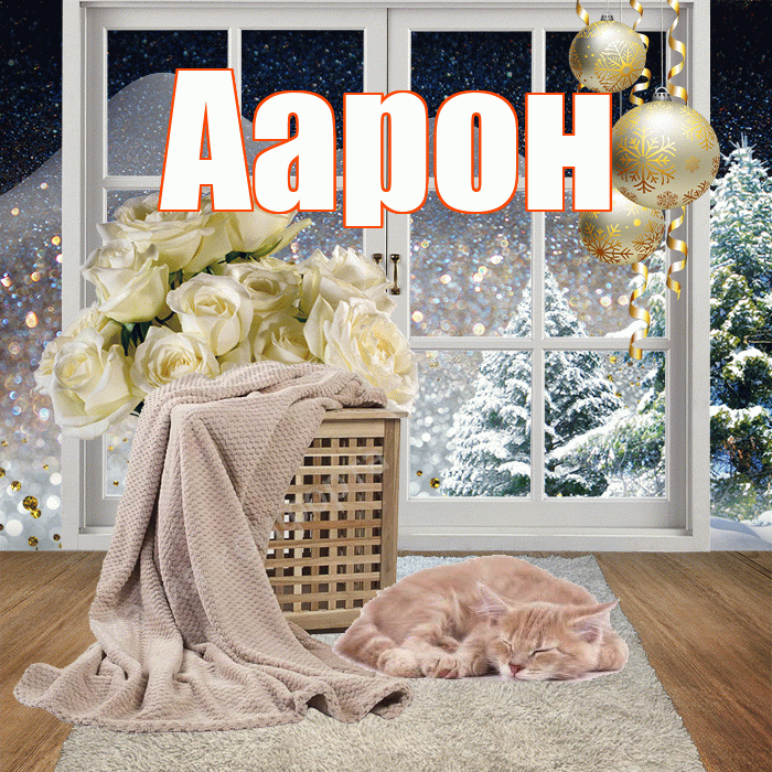 Аарон! Добрый зимний вечер! Красивая открытка Аарону!