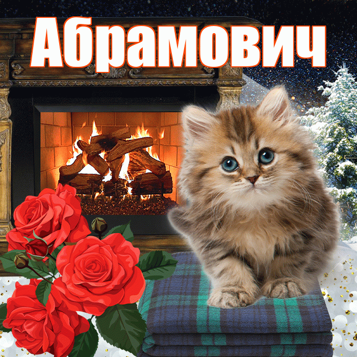 Абрамович! Добрый зимний вечер! Красивая открытка Абрамовичу!