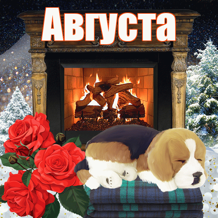Августа! Добрый зимний вечер! Красивая открытка Августе!