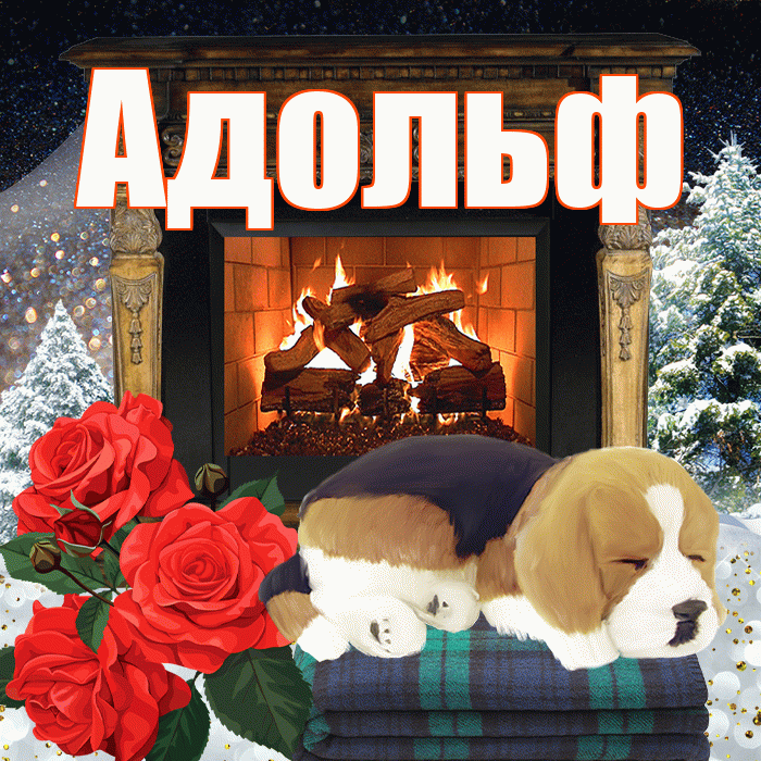 Адольф! Добрый зимний вечер! Красивая открытка Адольфу!