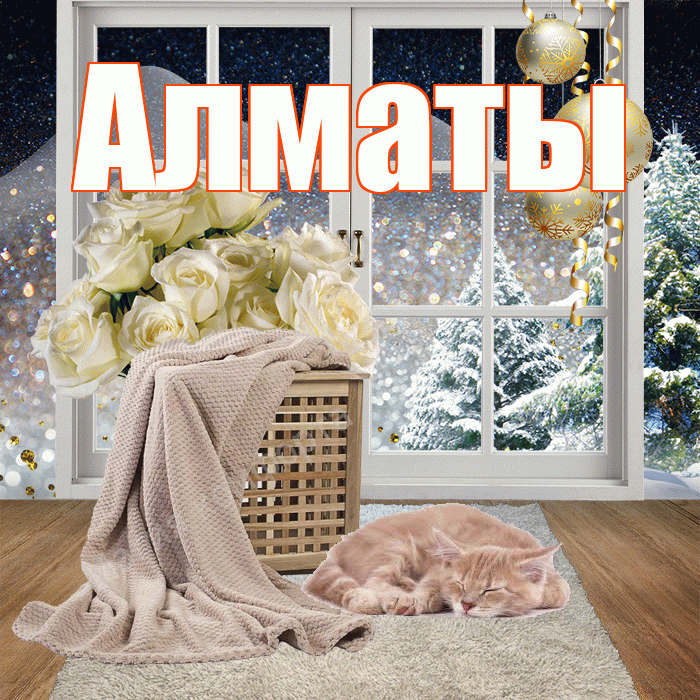 Алматы! Добрый зимний вечер! Красивая открытка Алматы!