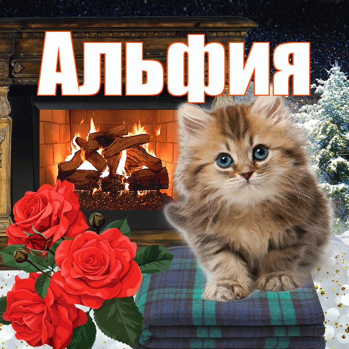 Альфия! Добрый зимний вечер! Красивая открытка Альфие!