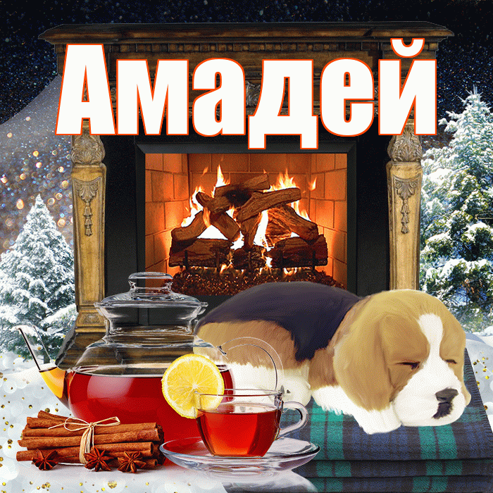 Амадей! Добрый зимний вечер! Красивая открытка Амадею!