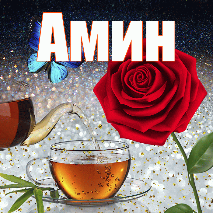 Амин! Добрый зимний вечер! Красивая открытка Амину!