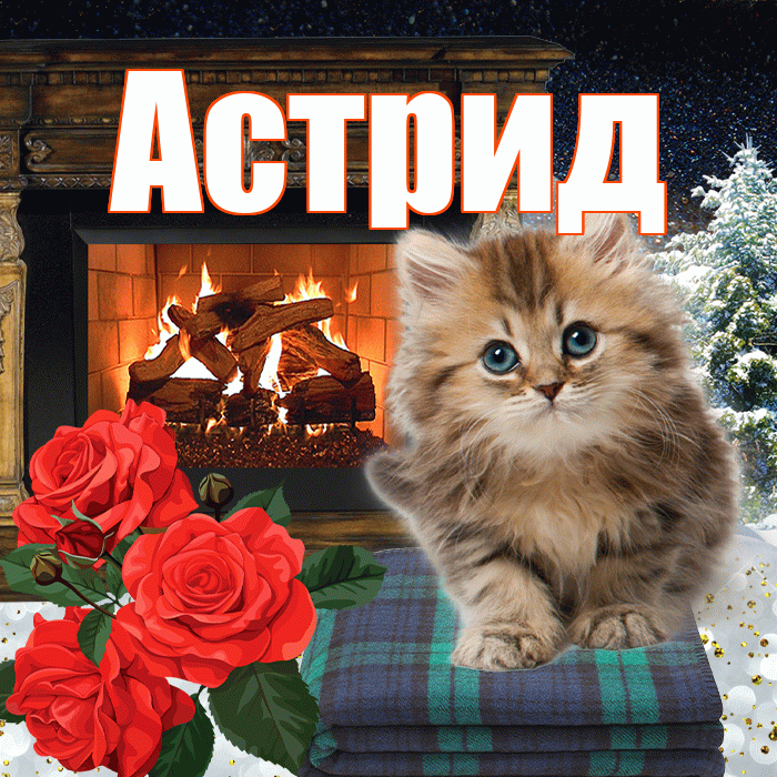 Астрид! Добрый зимний вечер! Красивая открытка Астриде!
