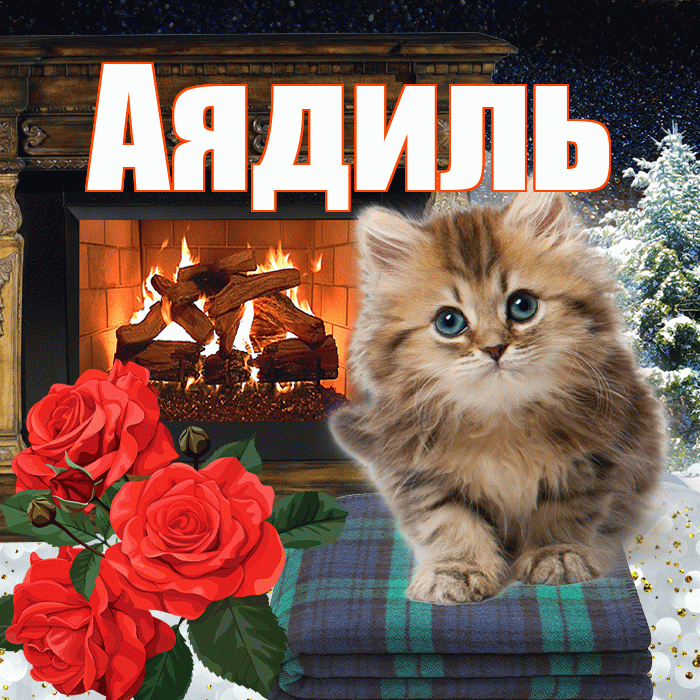 Аядиль! Добрый зимний вечер! Красивая открытка Аядилю!