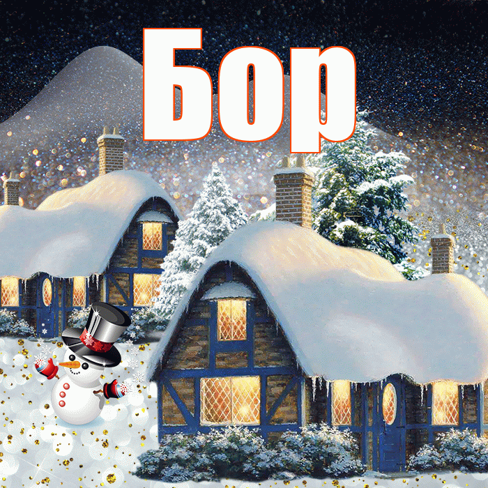 Бор! Добрый зимний вечер! Красивая открытка Бору!