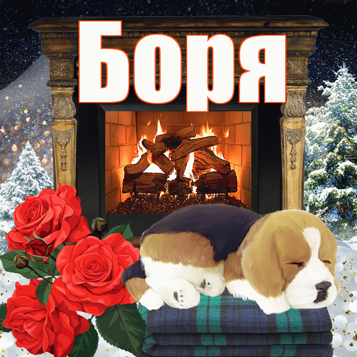 Боря! Добрый зимний вечер! Красивая открытка Боре!