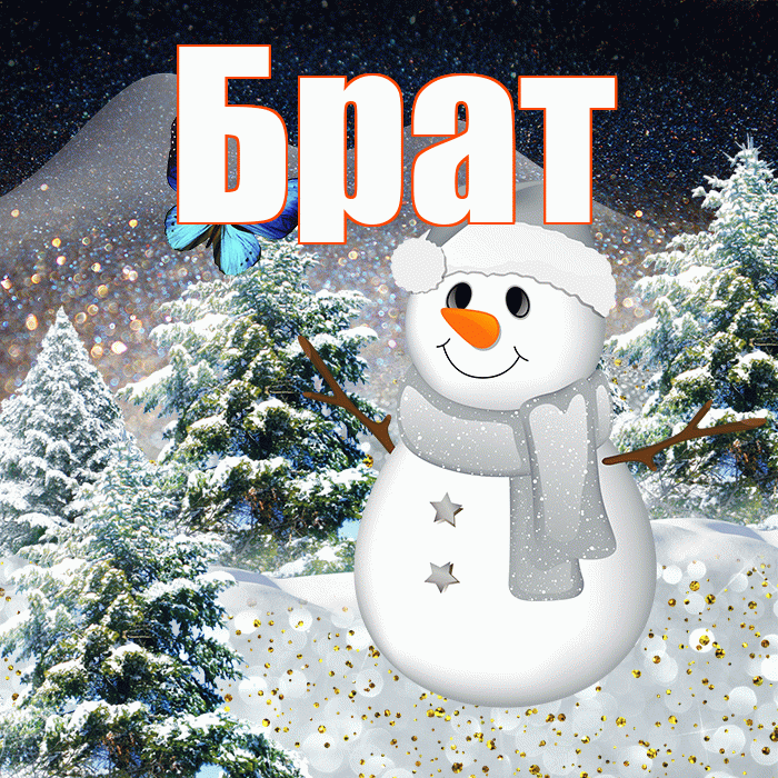Брат! Добрый зимний вечер! Красивая открытка Брату!