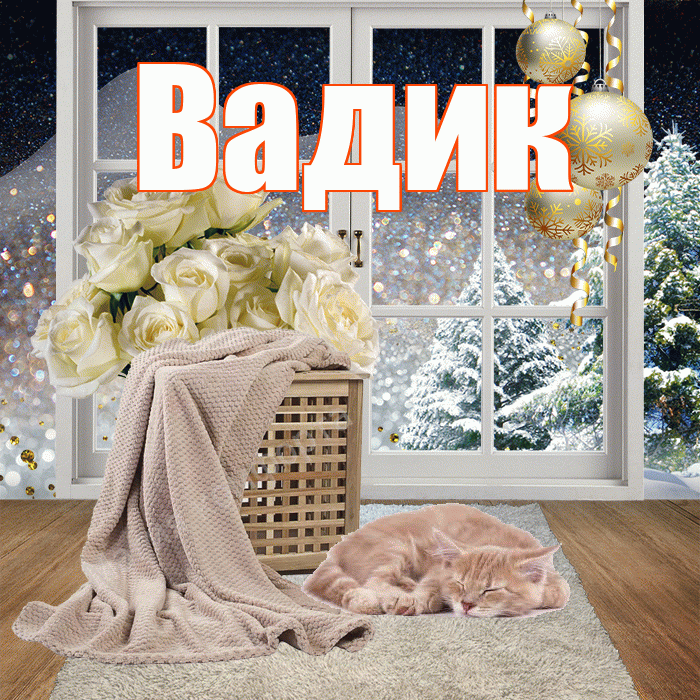 Вадик! Добрый зимний вечер! Красивая открытка Вадику!