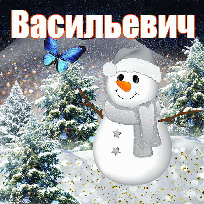 Васильевич! Добрый зимний вечер! Красивая открытка Васильевичу!
