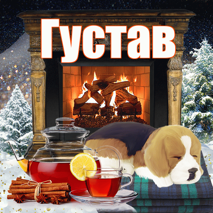 Густав! Добрый зимний вечер! Красивая открытка Густаву!