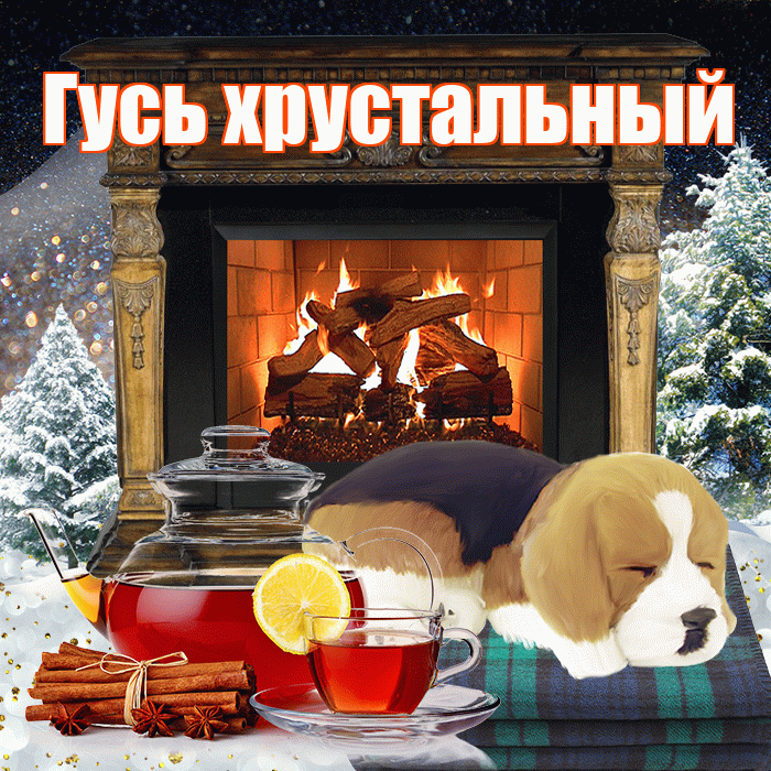 Гусь хрустальный! Добрый зимний вечер! Красивая открытка !
