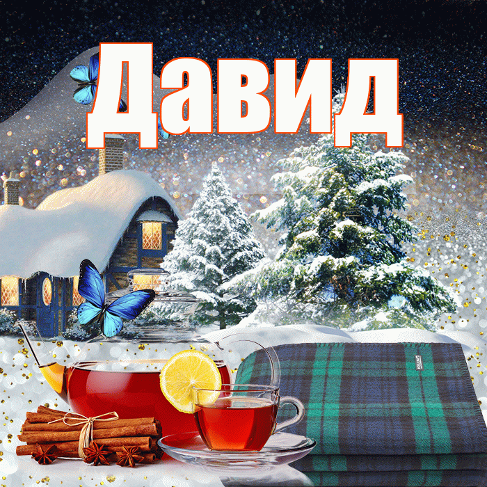 Давид! Добрый зимний вечер! Красивая открытка Давиду!