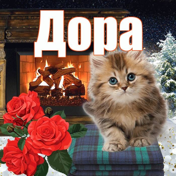 Дора! Добрый зимний вечер! Красивая открытка Доре!