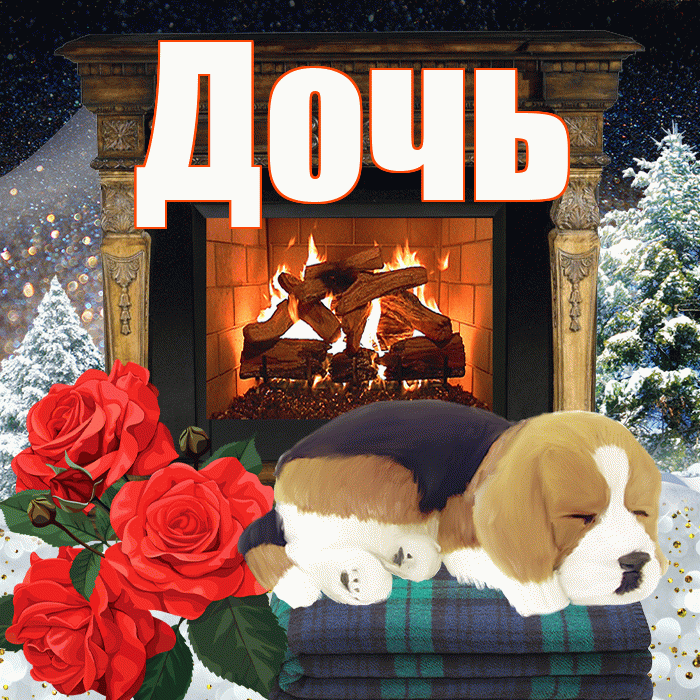 Дочь! Добрый зимний вечер! Красивая открытка Дочери!