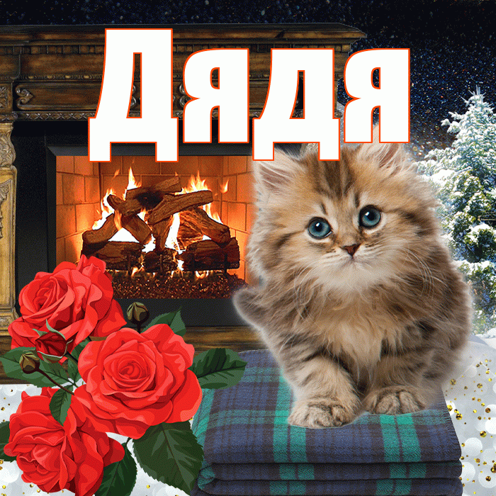 Дядя! Добрый зимний вечер! Красивая открытка Дяде!