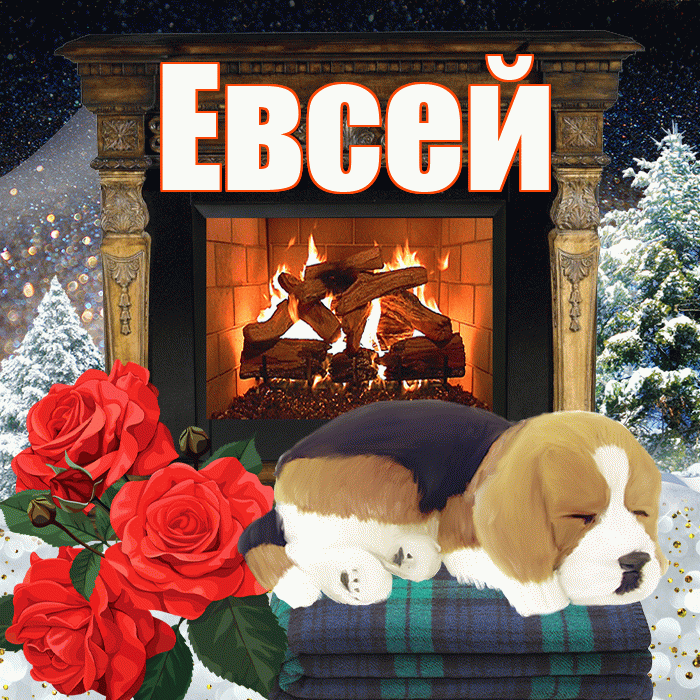 Евсей! Добрый зимний вечер! Красивая открытка Евсею!