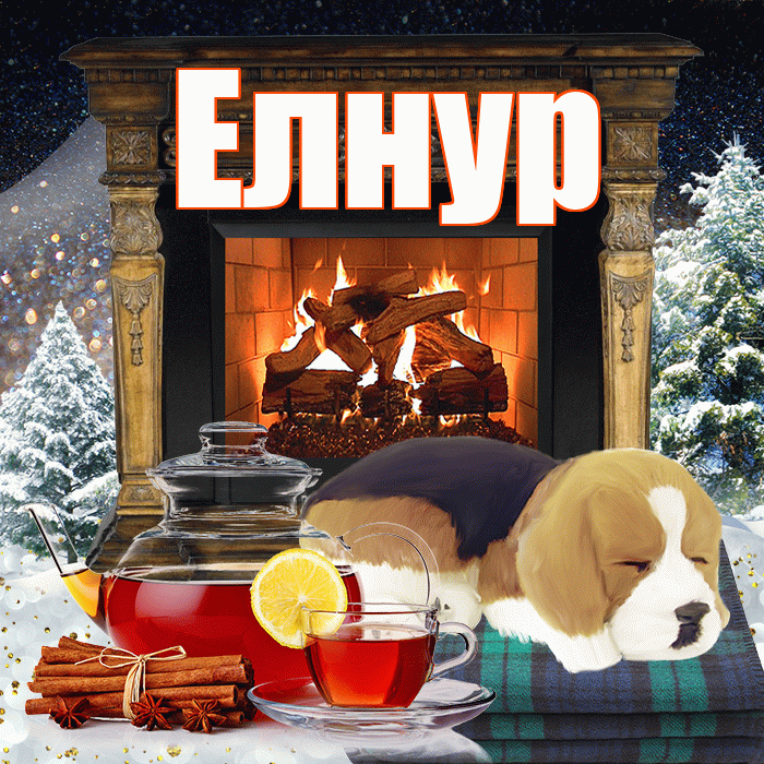 Елнур! Добрый зимний вечер! Красивая открытка Елнуру!