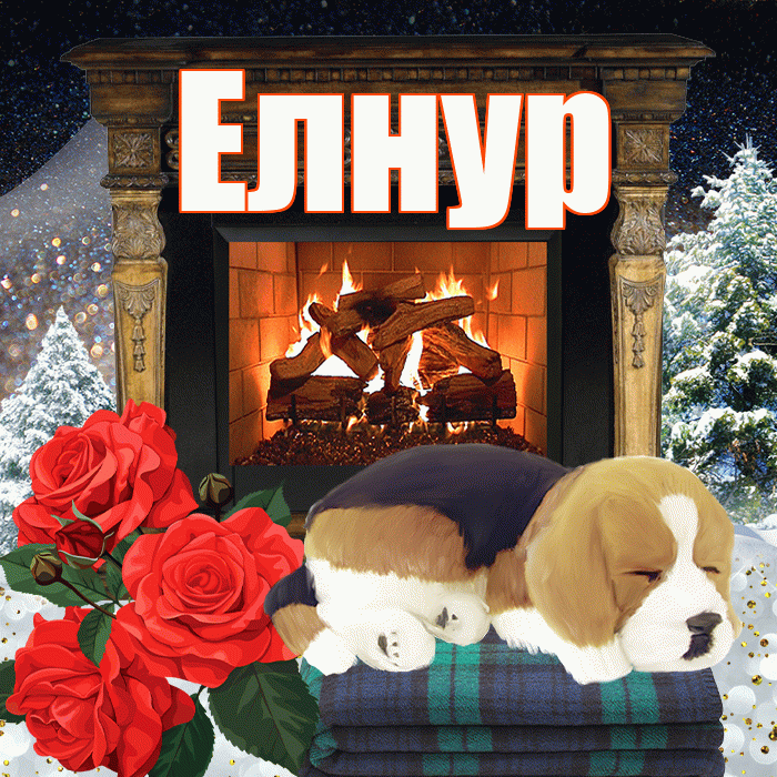 Елнур! Добрый зимний вечер! Красивая открытка Елнуру!