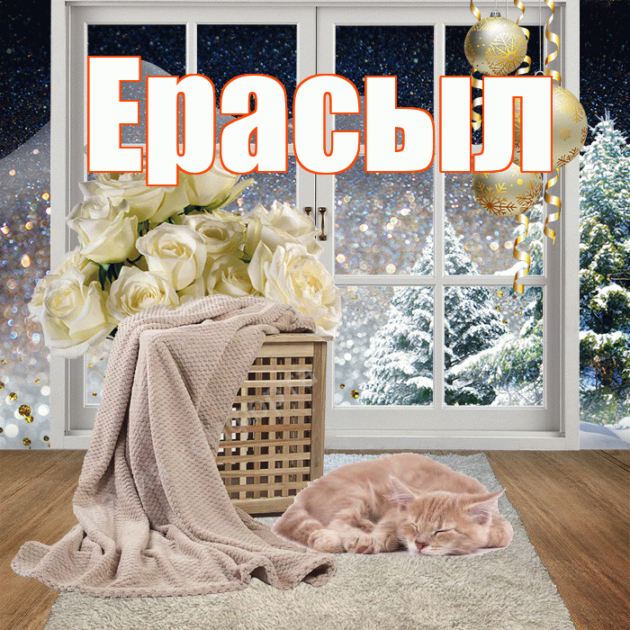 Ерасыл! Добрый зимний вечер! Красивая открытка Ерасылу!
