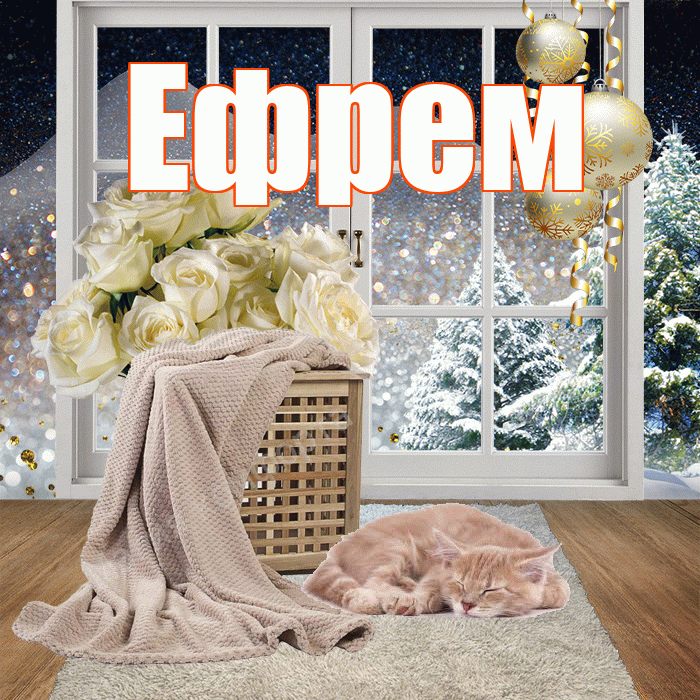 Ефрем! Добрый зимний вечер! Красивая открытка Ефрему!
