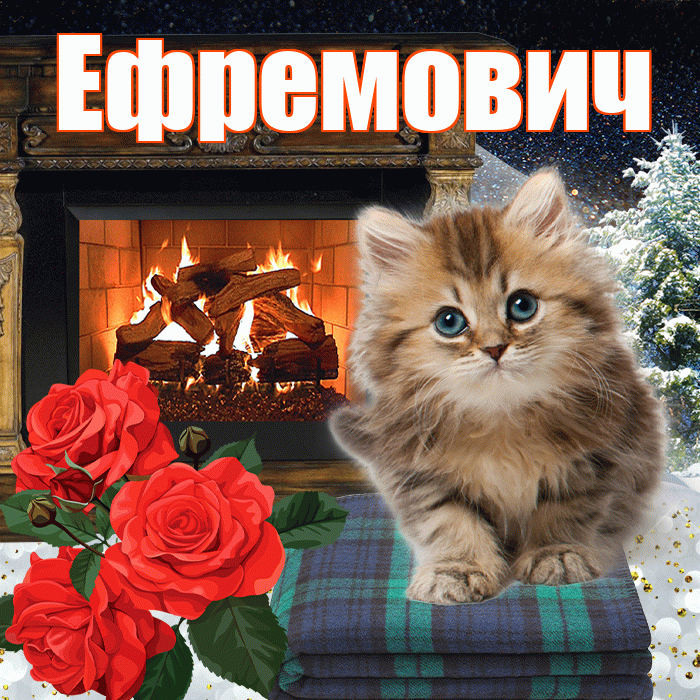 Ефремович! Добрый зимний вечер! Красивая открытка Ефремовичу!