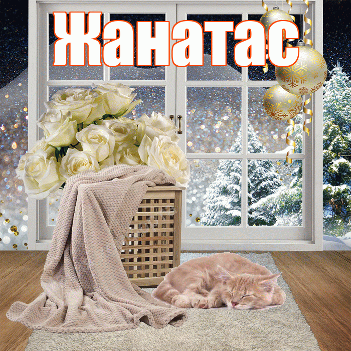 Жанатас! Добрый зимний вечер! Красивая открытка Жанатасу!
