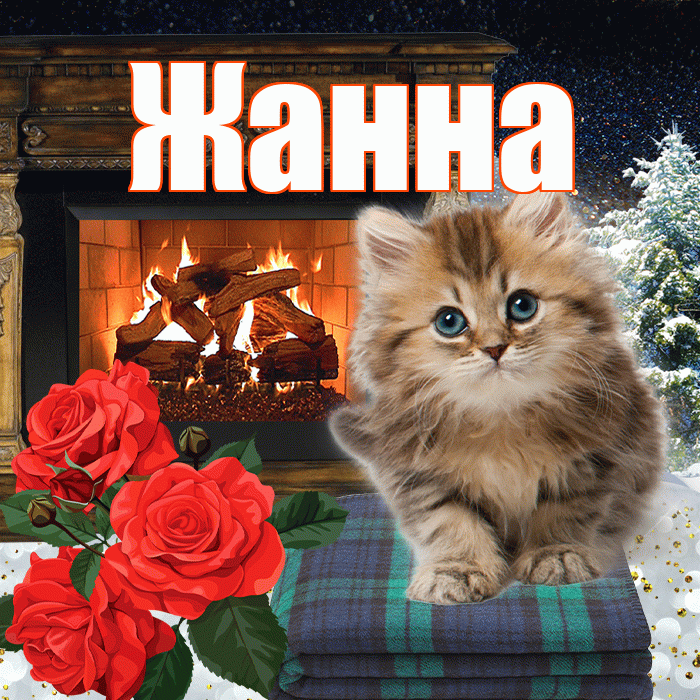 Жанна! Добрый зимний вечер! Красивая открытка Жанне!