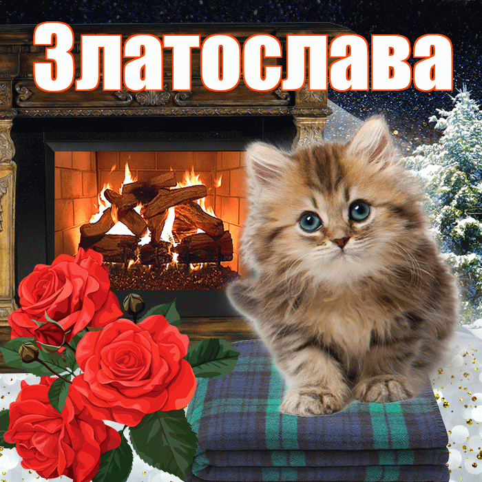 Златослава! Добрый зимний вечер! Красивая открытка Златославе!