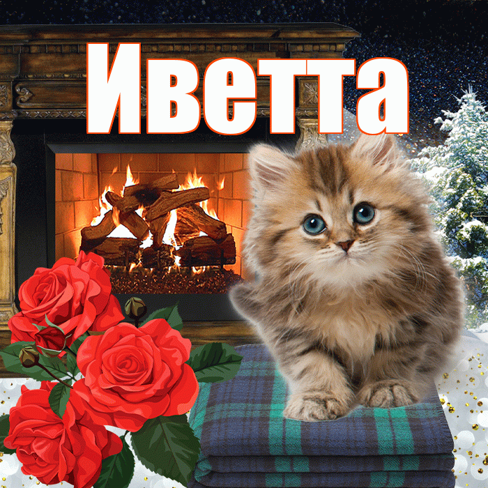 Иветта! Добрый зимний вечер! Красивая открытка Иветте!