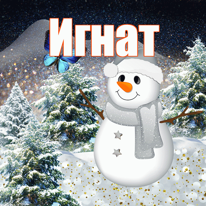Игнат! Добрый зимний вечер! Красивая открытка Игнату!