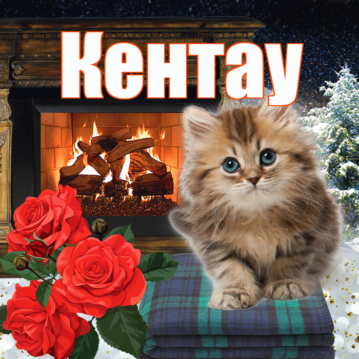 Кентау! Добрый зимний вечер! Красивая открытка Кентау!