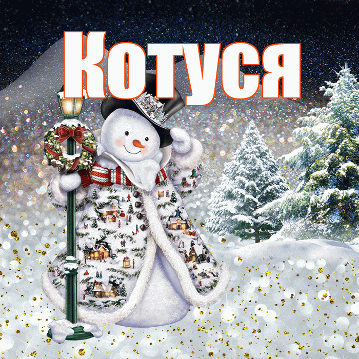 Котуся! Добрый зимний вечер! Красивая открытка Котусе!