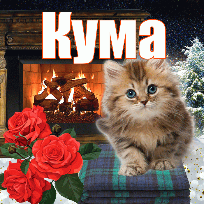 Кума! Добрый зимний вечер! Красивая открытка Куму!