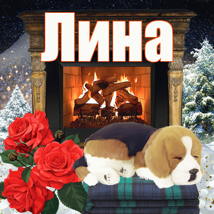 Лина! Добрый зимний вечер! Красивая открытка Лине!
