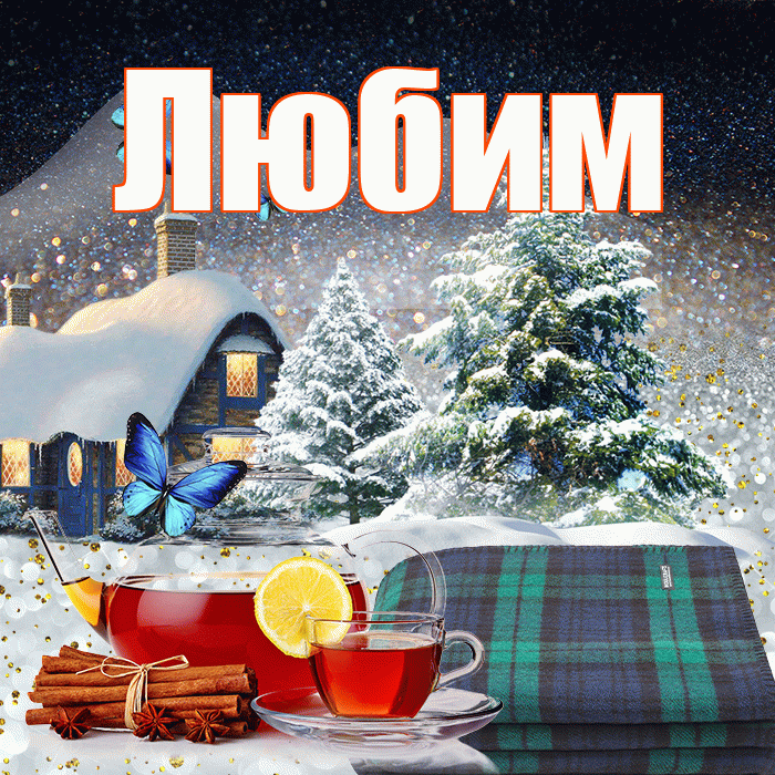 Любим! Добрый зимний вечер! Красивая открытка Любимому!