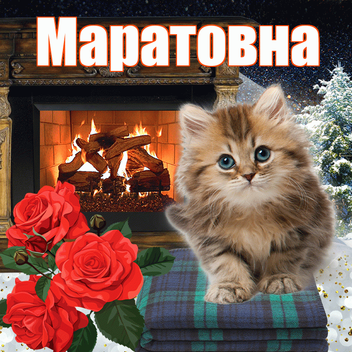 Маратовна! Добрый зимний вечер! Красивая открытка Маратовне!