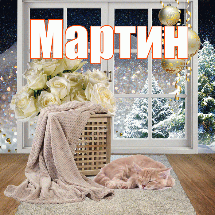 Мартин! Добрый зимний вечер! Красивая открытка Мартину!
