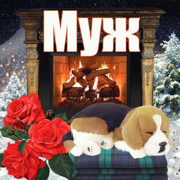 Муж! Добрый зимний вечер! Красивая открытка Мужу!