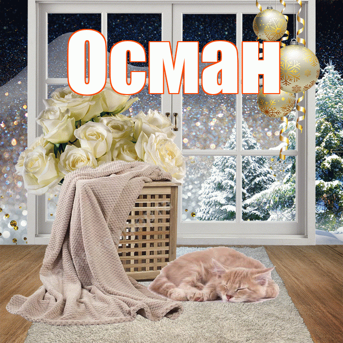Осман! Добрый зимний вечер! Красивая открытка Осману!