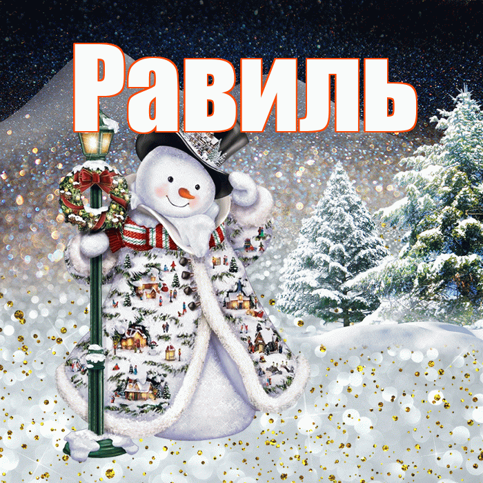 Равиль! Добрый зимний вечер! Красивая открытка Равилю!