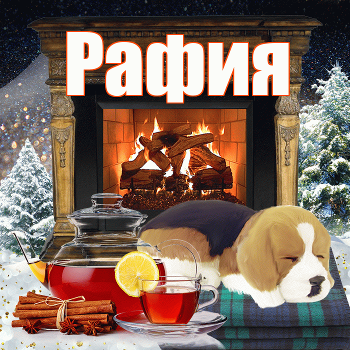 Рафия! Добрый зимний вечер! Красивая открытка Рафие!