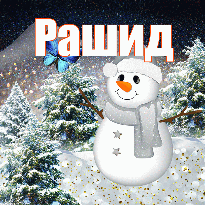 Рашид! Добрый зимний вечер! Красивая открытка Рашиду!