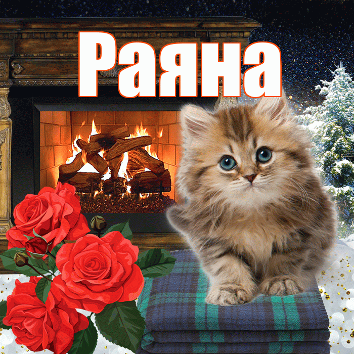 Раяна! Добрый зимний вечер! Красивая открытка Раяне!