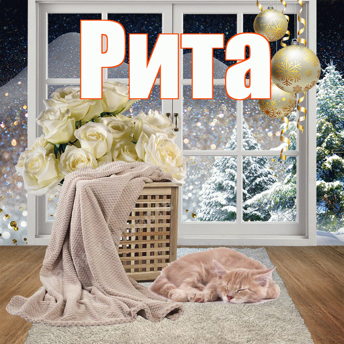 Рита! Добрый зимний вечер! Красивая открытка Рите!