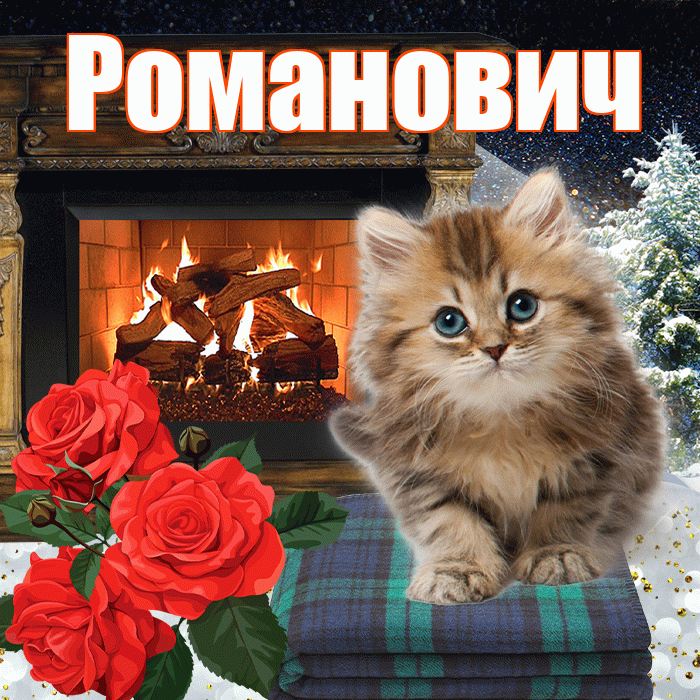 Романович! Добрый зимний вечер! Красивая открытка Романовичу!